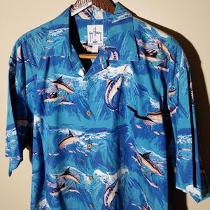 Guy Harvey Marlin Bluewater Button Up XL